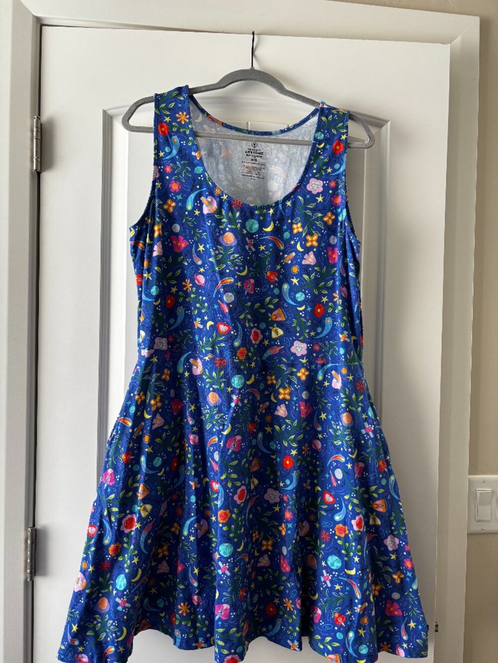 Princess Awesome Adult "Gardeners of the Galaxy" Space Paisley Sleeveless Dress